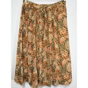 Vintage Boho Cottagecore Floral Midi Skirt Earthy Size M Prairie Academia Retro